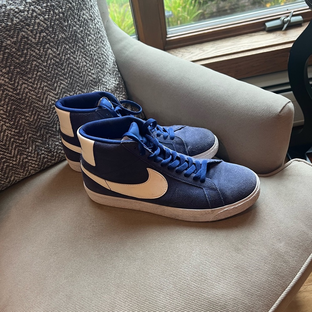 Nike Navy and White High-Top Sneakers